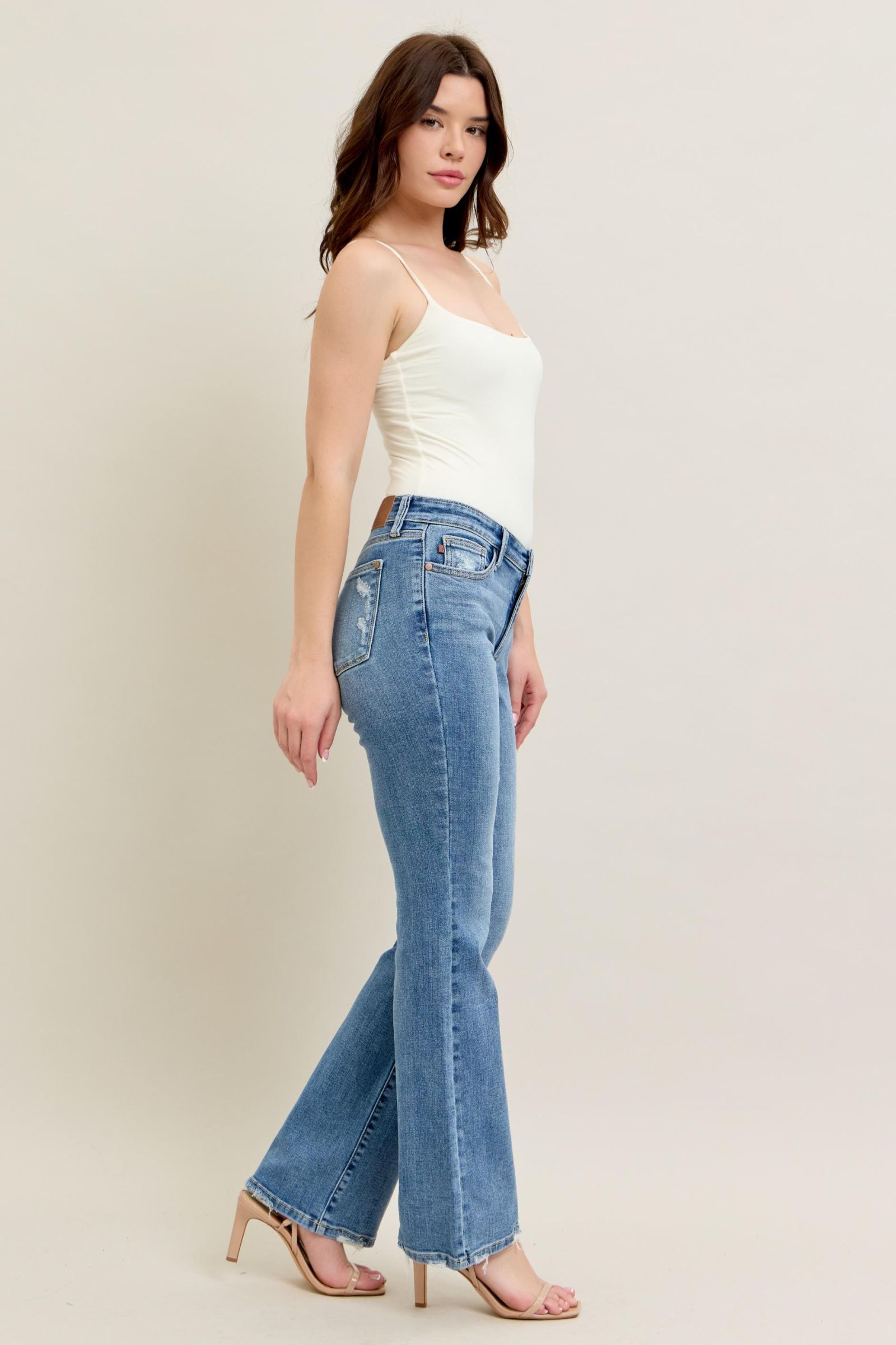 Judy Blue Mid Rise Vintage Wash Bootcut, Inseam 32"