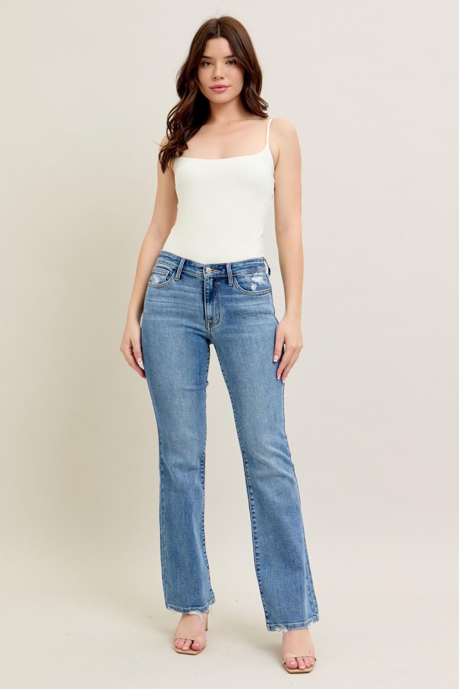 Judy Blue Mid Rise Vintage Wash Bootcut, Inseam 32"