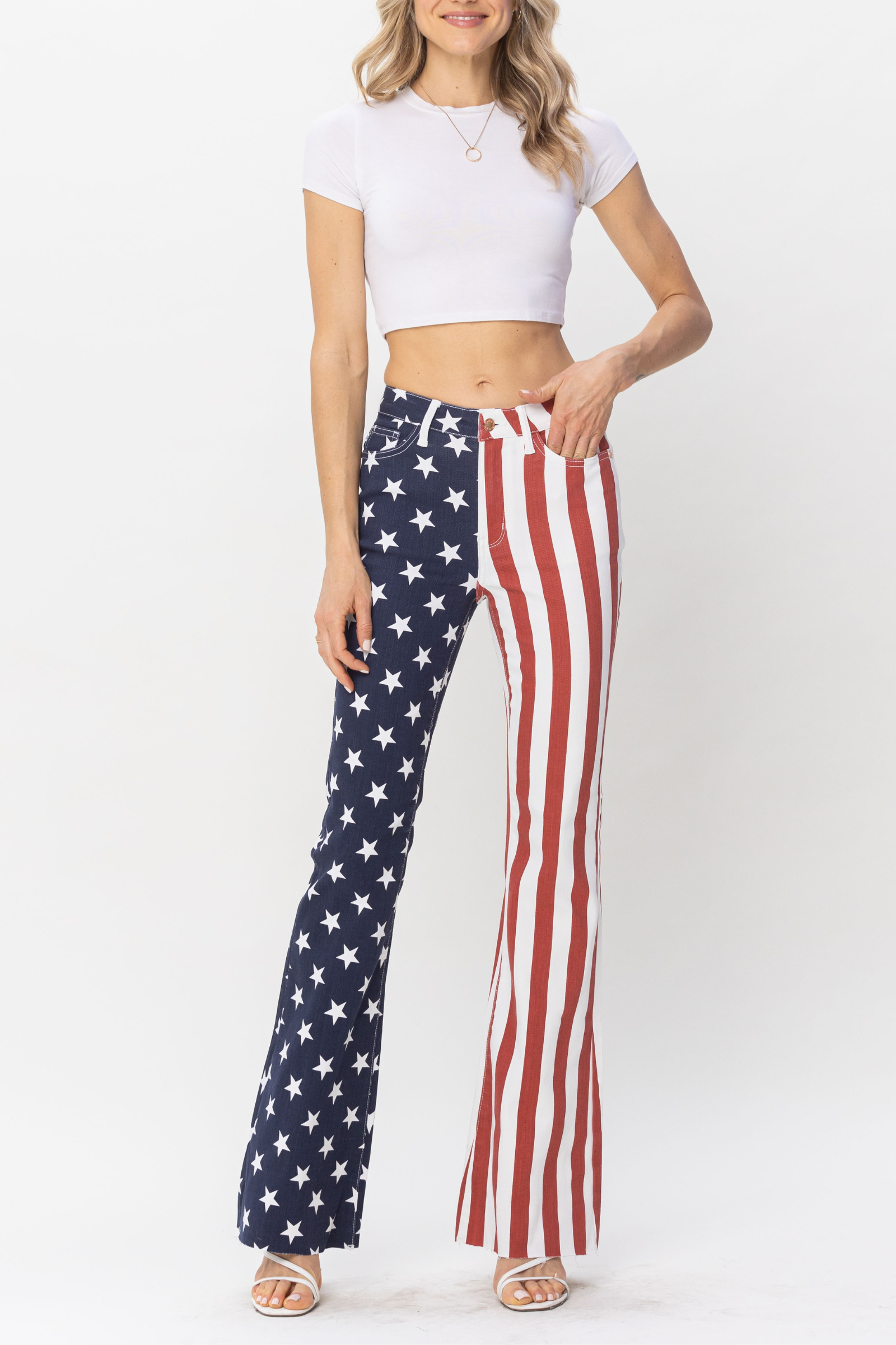 Judy Blue High Waist American Flag Pring Flare