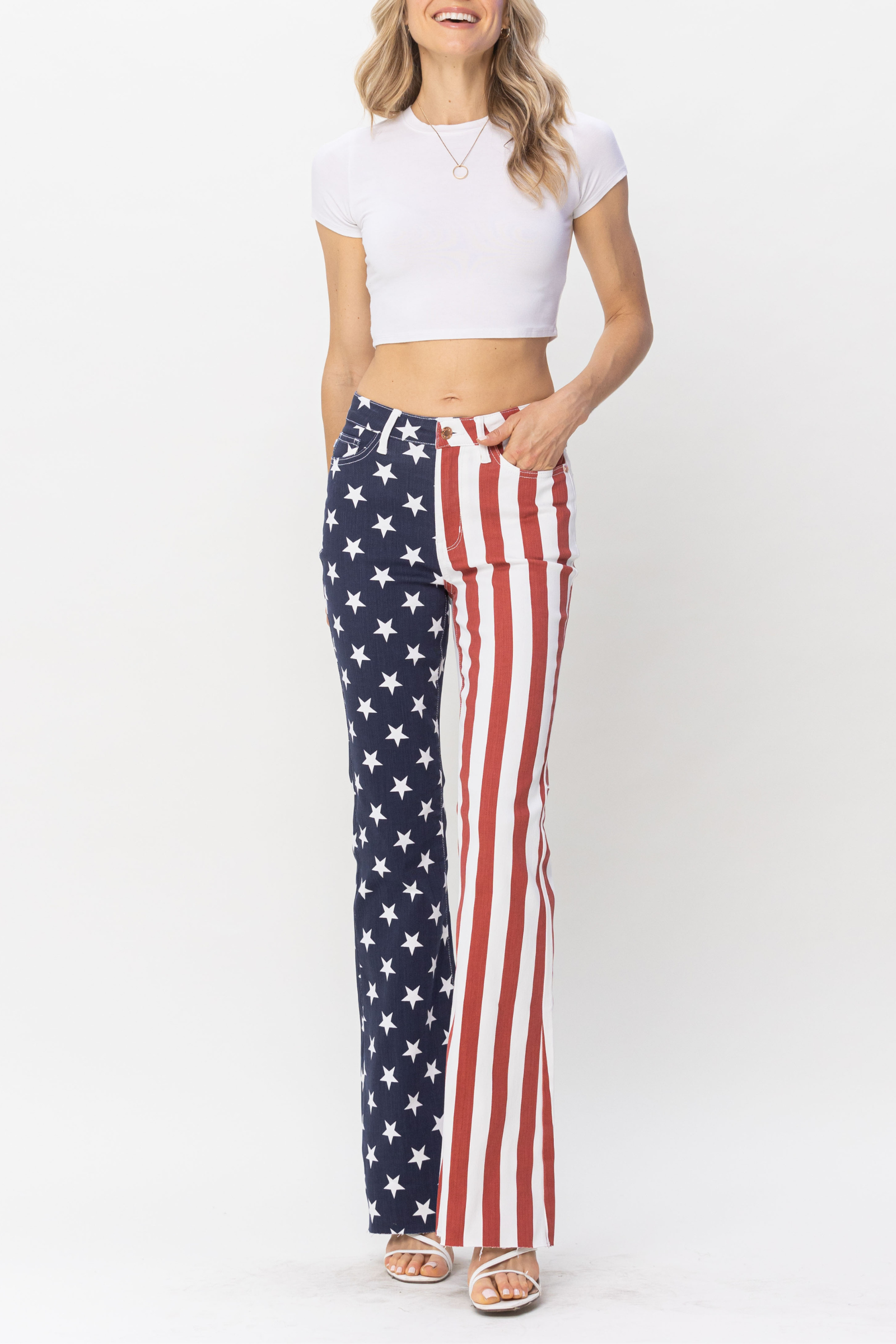 Judy Blue High Waist American Flag Pring Flare