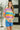 Color Theory Drop Shoulder Top in Blue, Yellow and Pink