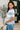 Known for a While Knit Blouse in White and Blue