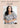 A promotional measurement graphic for a floral dress model, with the text 'MODEL MEASUREMENTS' and 'Krychelle' at the top, a portrait of a woman wearing the dress in the center, and sizing details for XL & Size 13 listed at the bottom on a beige background.