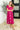 Twirl in Bloom Square Neck Dress in Hot Pink