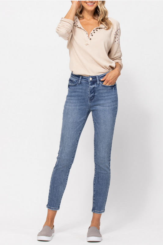 Judy Blue Medium Wash High Waist Relaxed Fit-Denim-Watermelon Apparel