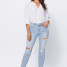 Judy Blue High Waisted Light Wash Destroyed Boyfriend-Denim-Watermelon Apparel