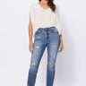 Judy Blue High Waisted Distressed Boyfriend-Denim-Watermelon Apparel