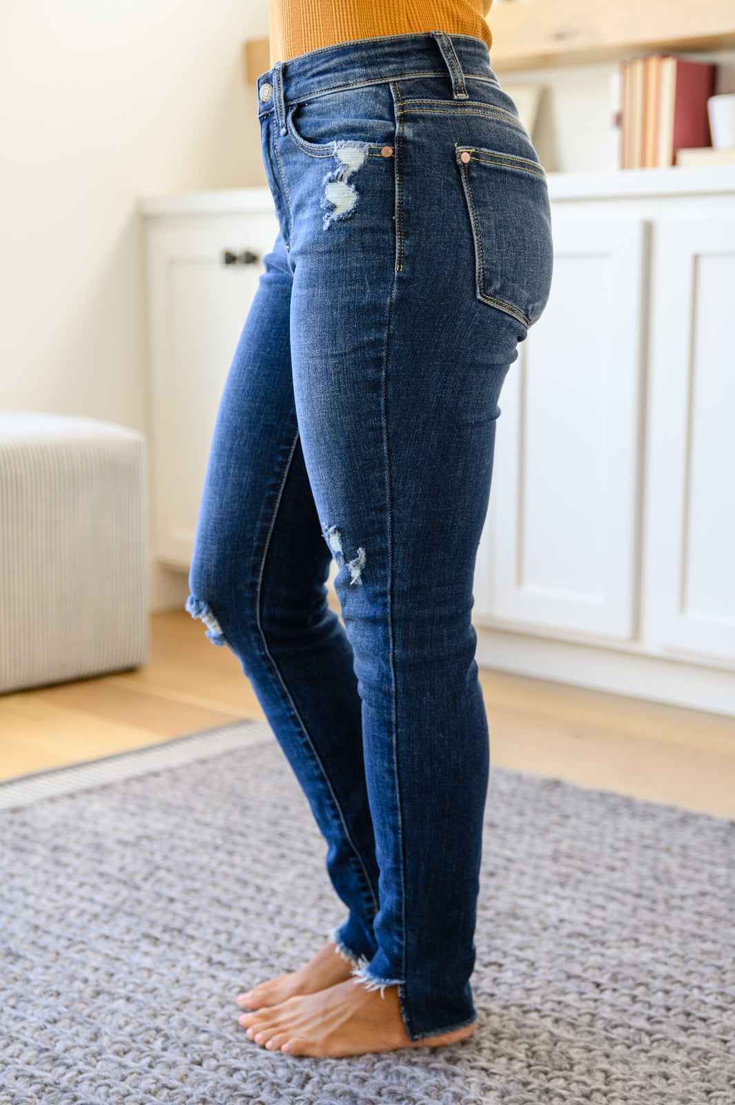 Annalise Slanted Raw Hem Skinny Jeans-Womens-Watermelon Apparel