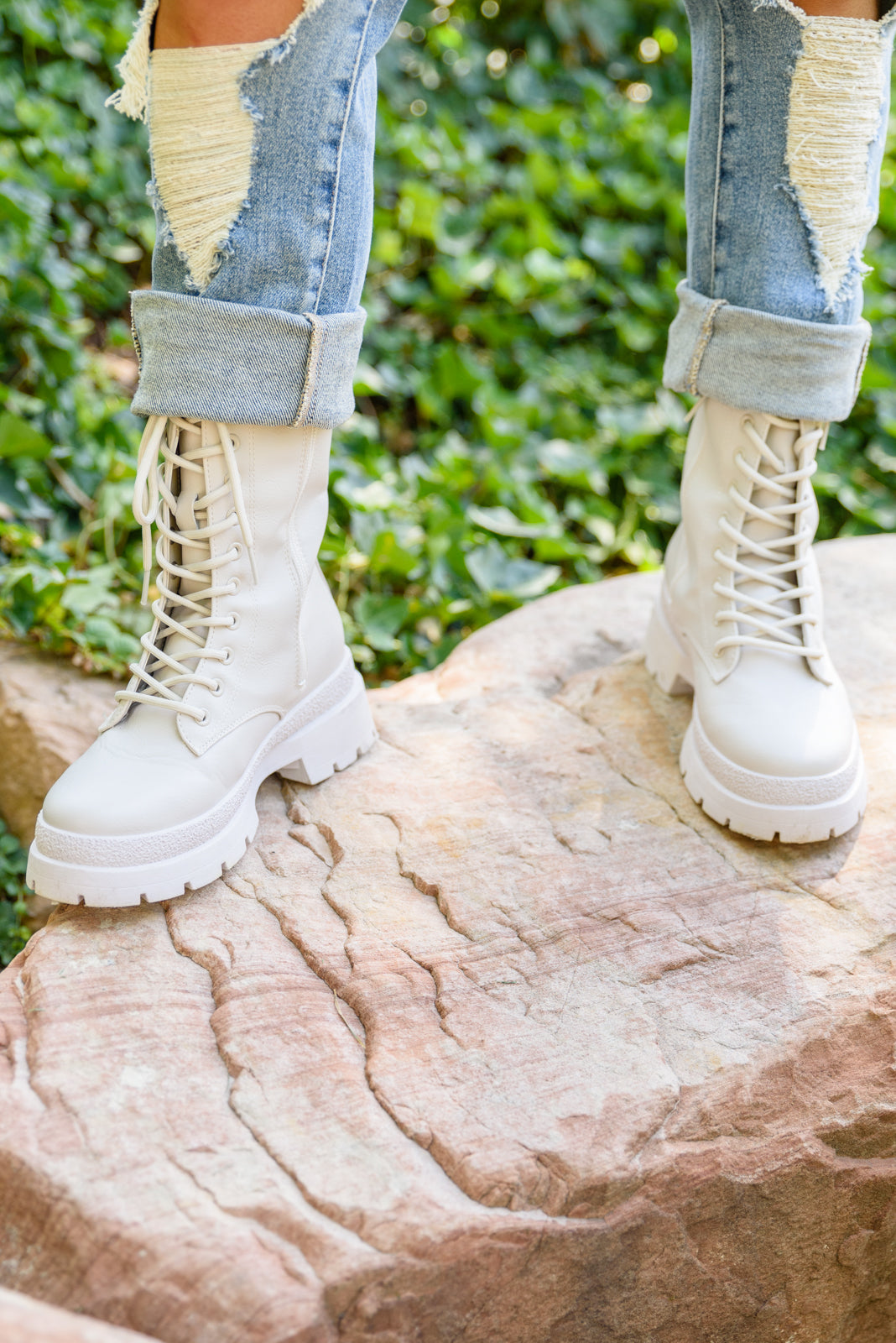 Autumn Feels Combat Boots-Womens-Watermelon Apparel