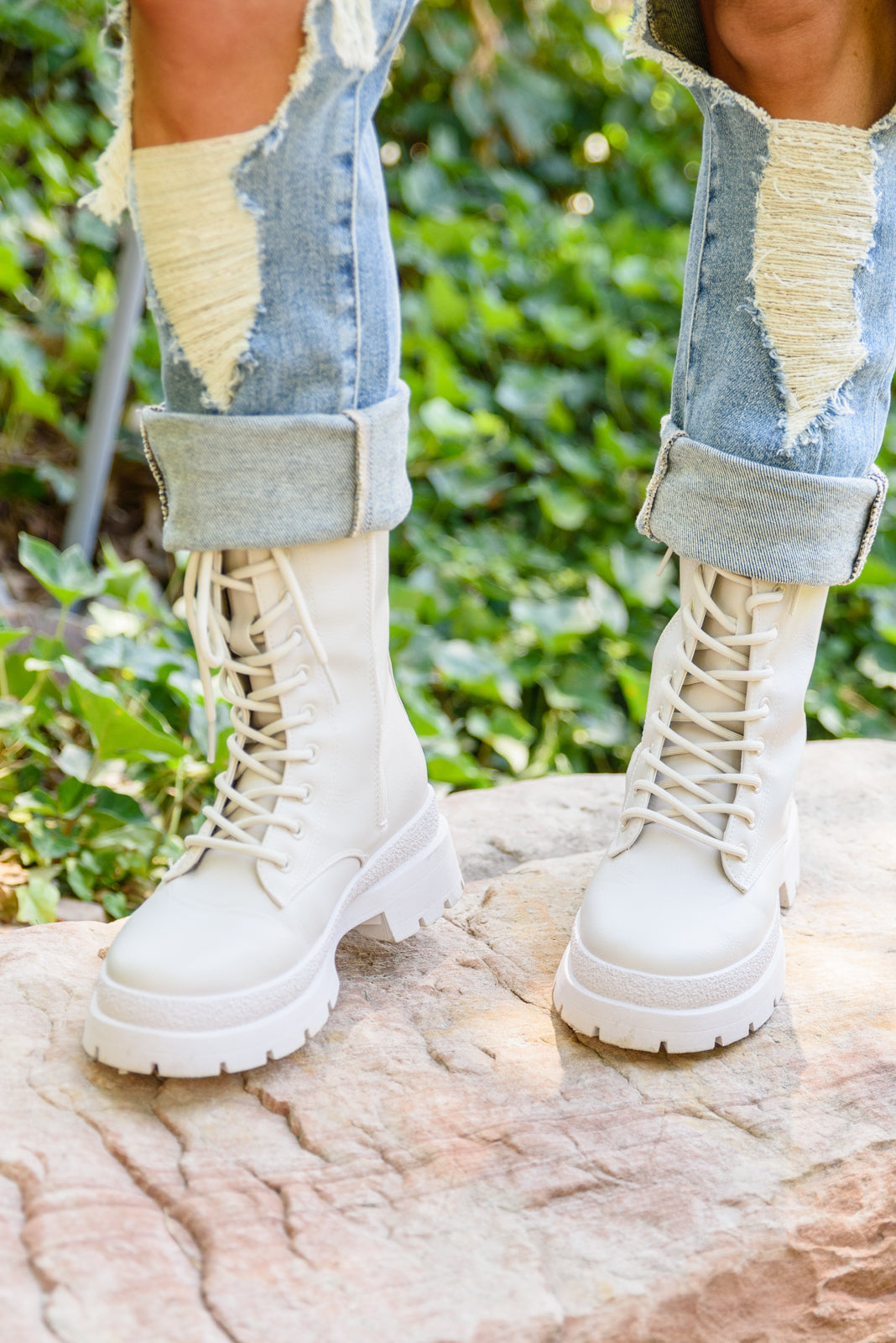 Autumn Feels Combat Boots-Womens-Watermelon Apparel