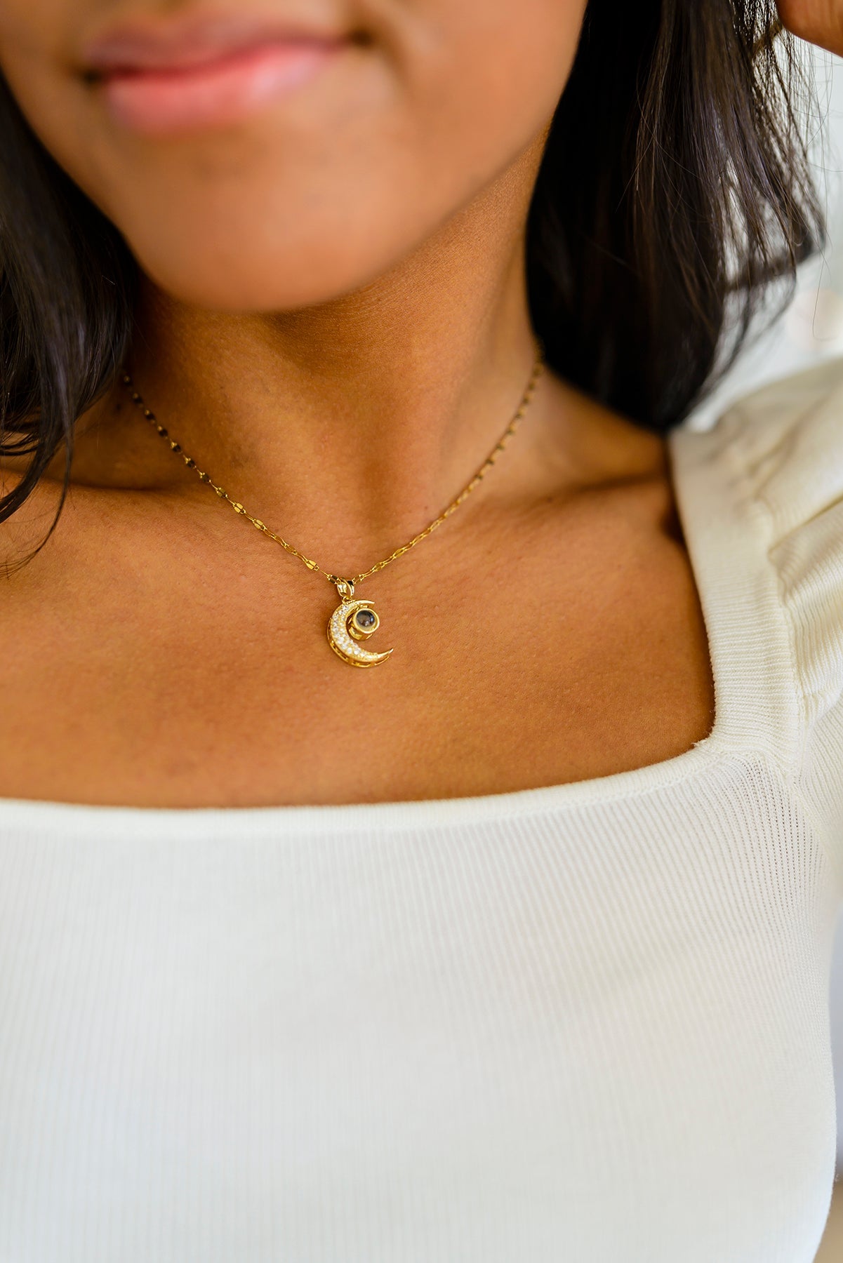Crescent Moon Necklace-Womens-Watermelon Apparel