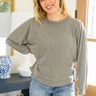 Long Sleeve Solid Knit Open Back Top In Olive-Womens-Watermelon Apparel